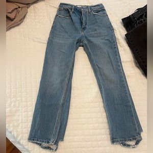Abercrombie and Fitch High Rise Ankle Straight Jeans, size 24 short